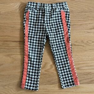 7 For All Mankind jeans - houndstooth print w/ orange tuxedo stripes - 24 months